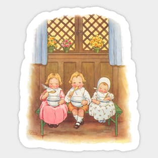 Vintage Pease Porridge Hot Nursery Rhyme Sticker